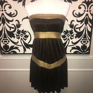 Sateen and sequin cocktail dress